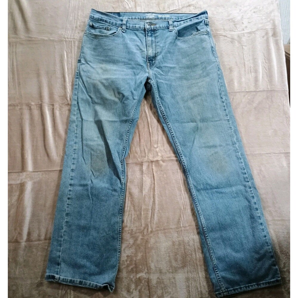 Levi Strauss Signature Gold Men's Relaxed Fit Jeans 36x29 Light Wash Blue Denim